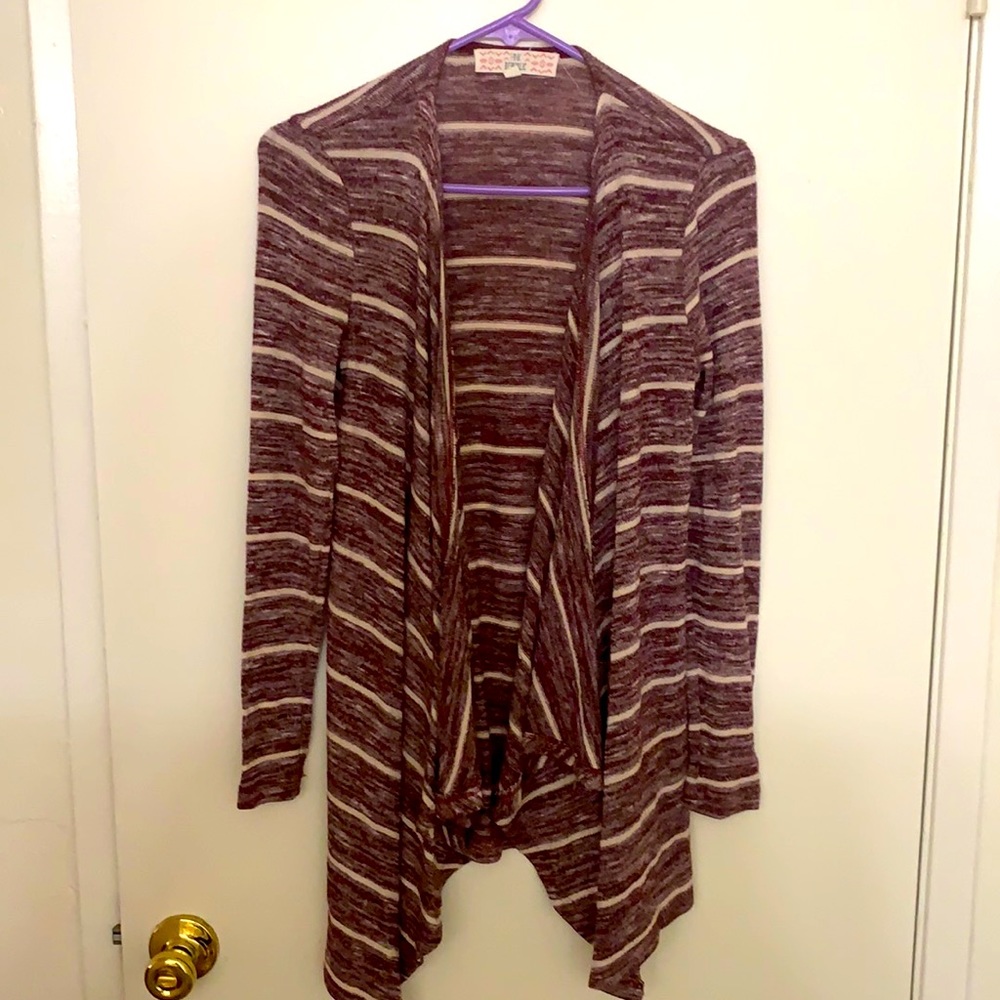 High Low Maroon Cardigan